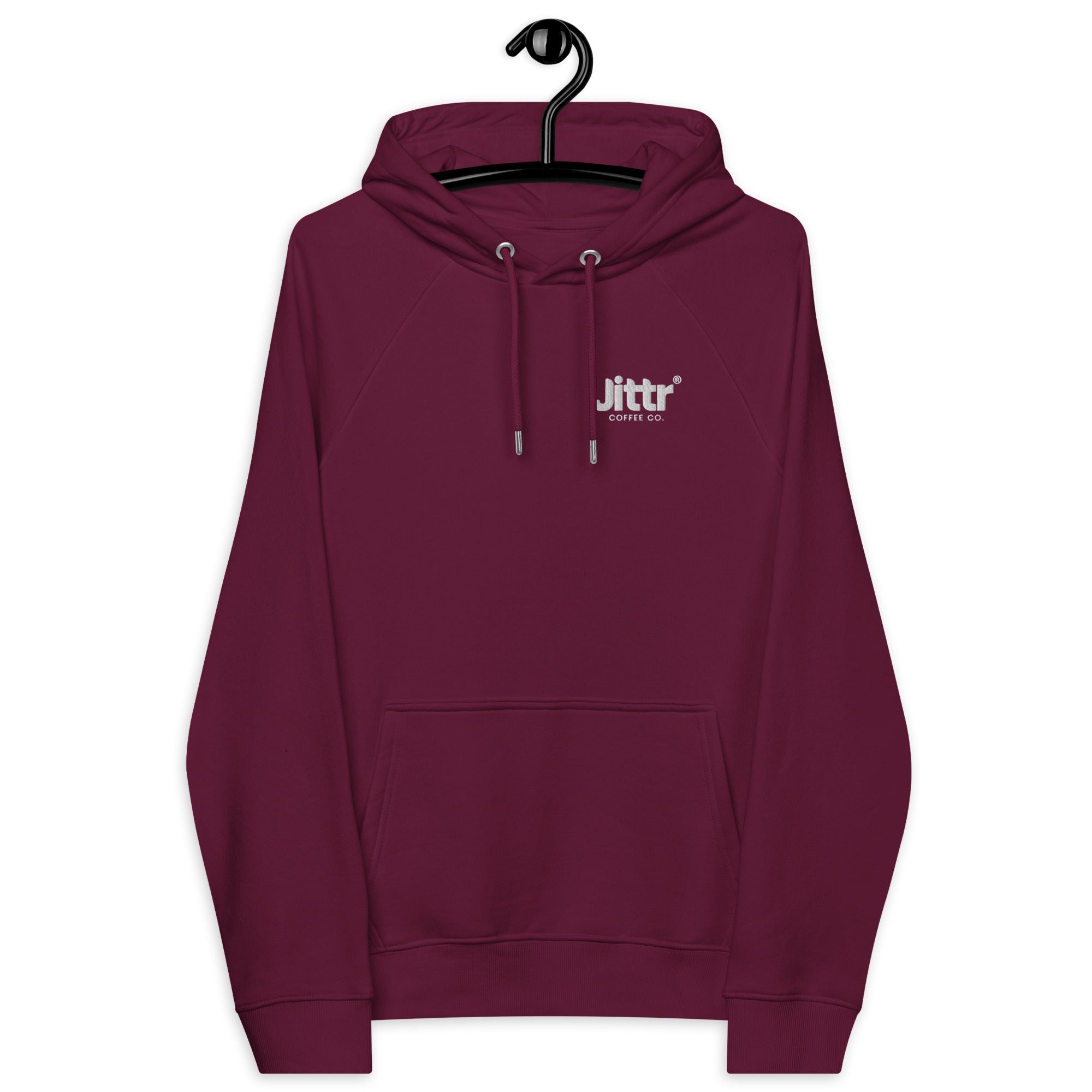 Unisex Embroidered Eco Raglan Hoodie. - Jittr Coffee Co