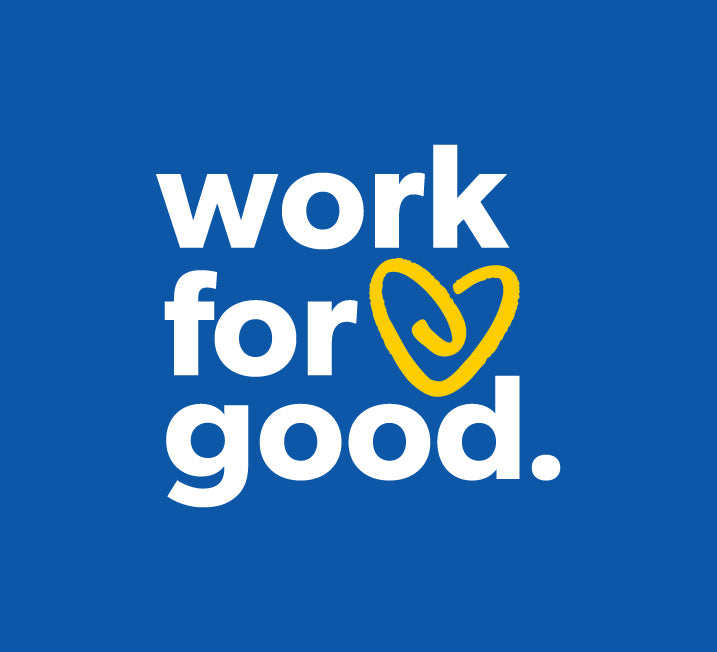 Work for good logo used by Jittr Coffee.